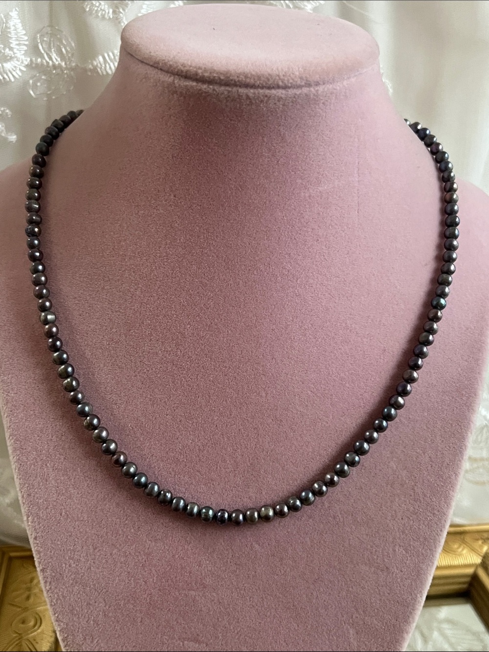 Elegant Black Pearl Strand Necklace for Women